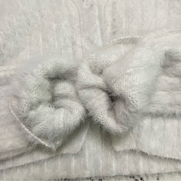 Garage White Fuzzy Women's Cardigan - Picture 6 of 8